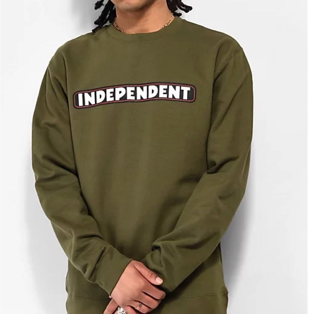 Zumiez Independent Bar Logo Sweatshirt Army Green‎ M NWT